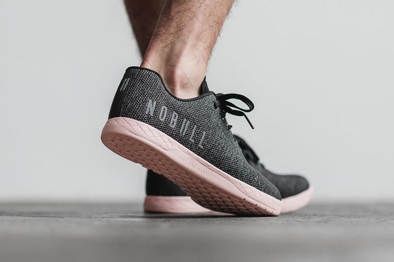 Black Nobull Heather Dusty Rose Men's Trainers | CA G1517S